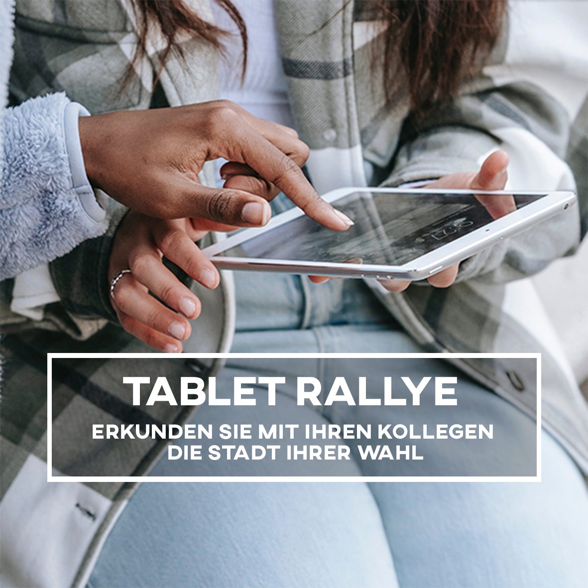 Teamevents, Teambuilding, Location, Dinnershow (Quadrat-Button) Tablet-Rallye